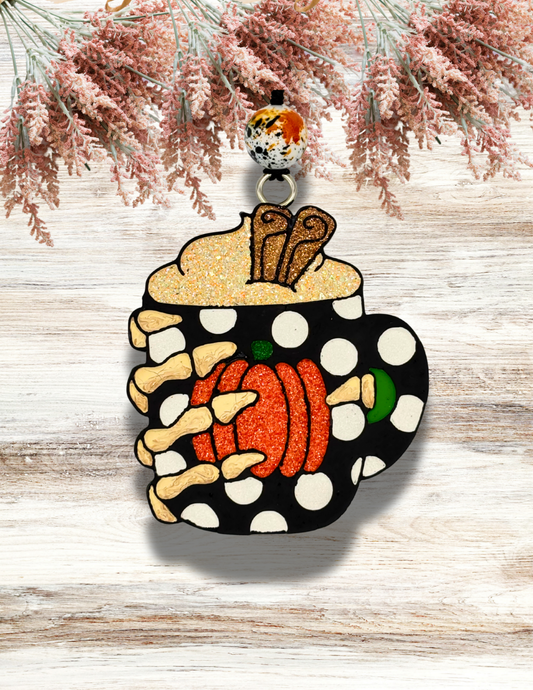 Freshie Skelly Hand Polka Dot Pumpkin Cup