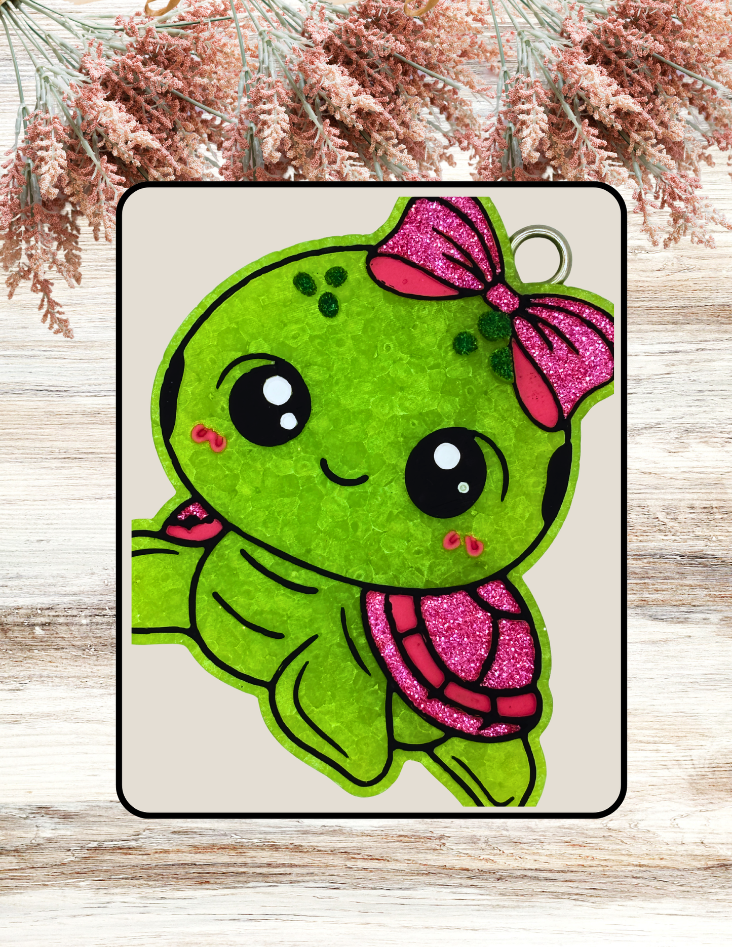 Freshie Cute Turtle with Bow Coral
