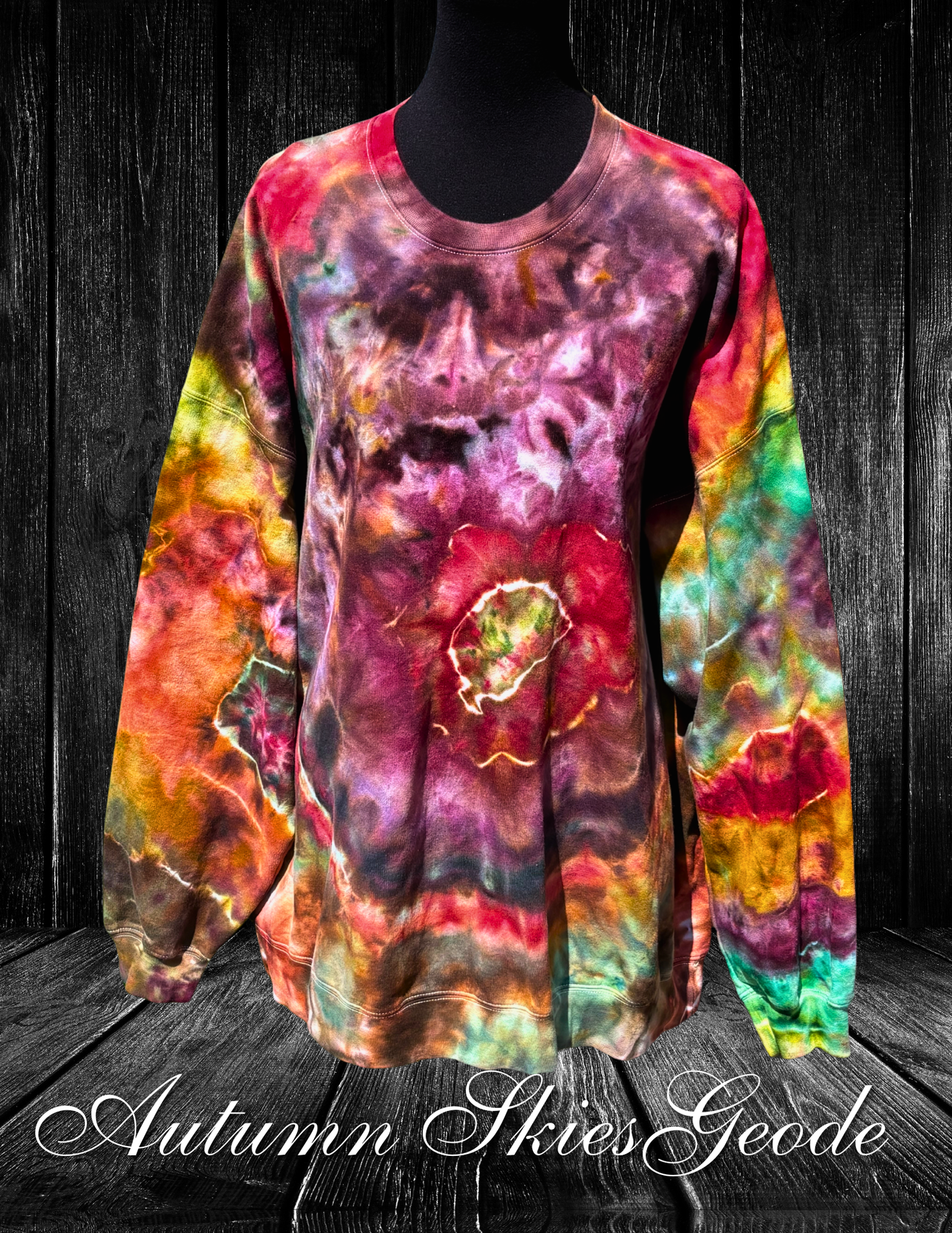 3X-Autumn Skies Geode Sweatshirt