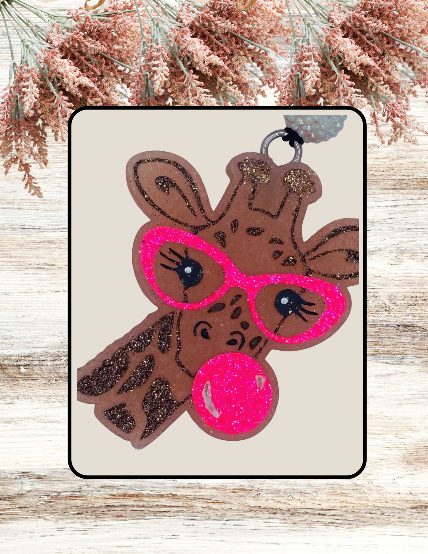 Freshie Giraffe Blowing Bubble Neon Pink Glasses