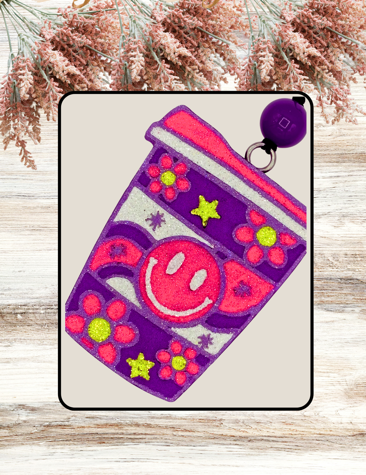 Freshie Retro Smiley Cup Purple Pink