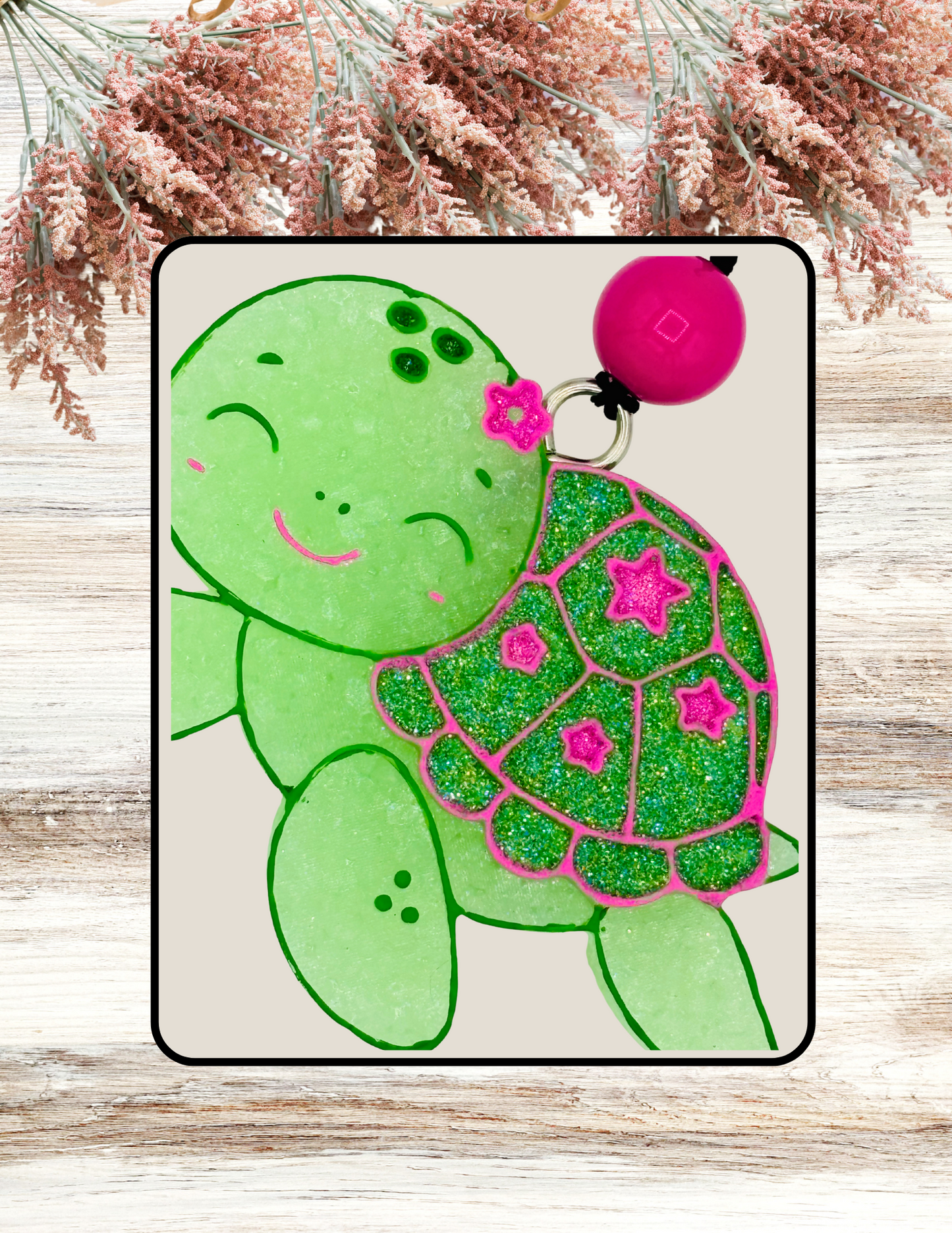Freshie Cute Turtle Smiling Pink