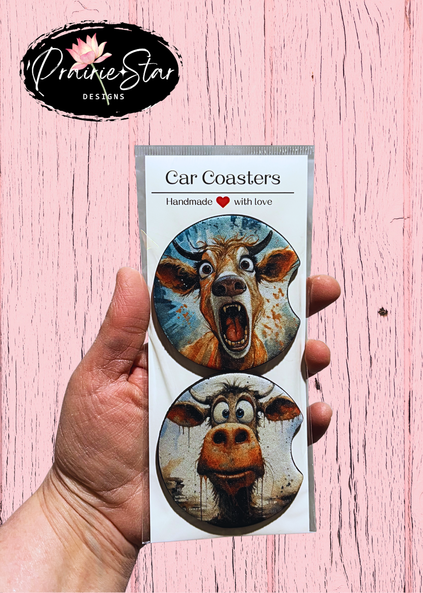 Car Coaster Funny Cow 1