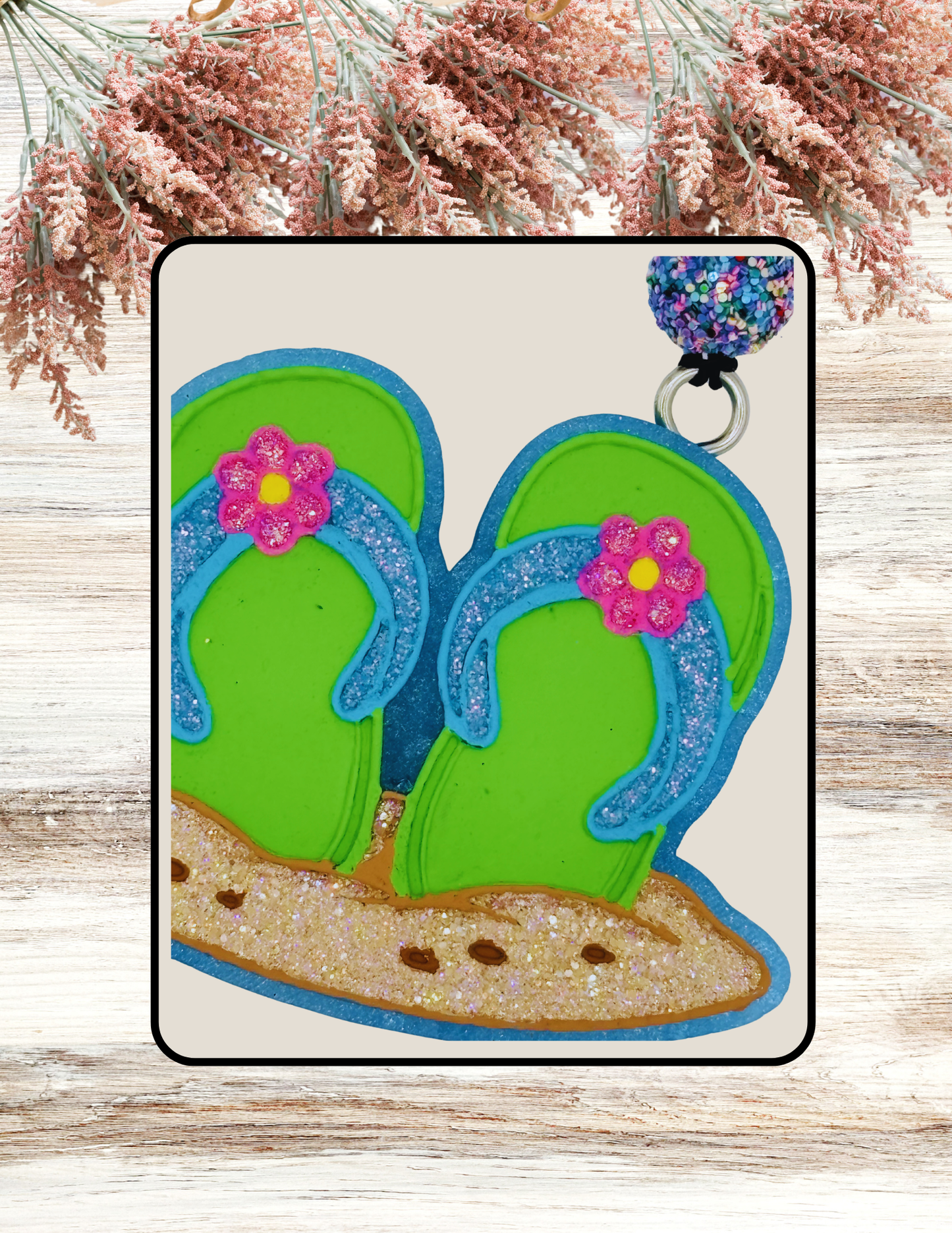 Freshie Flip Flops in Sand Green Blue