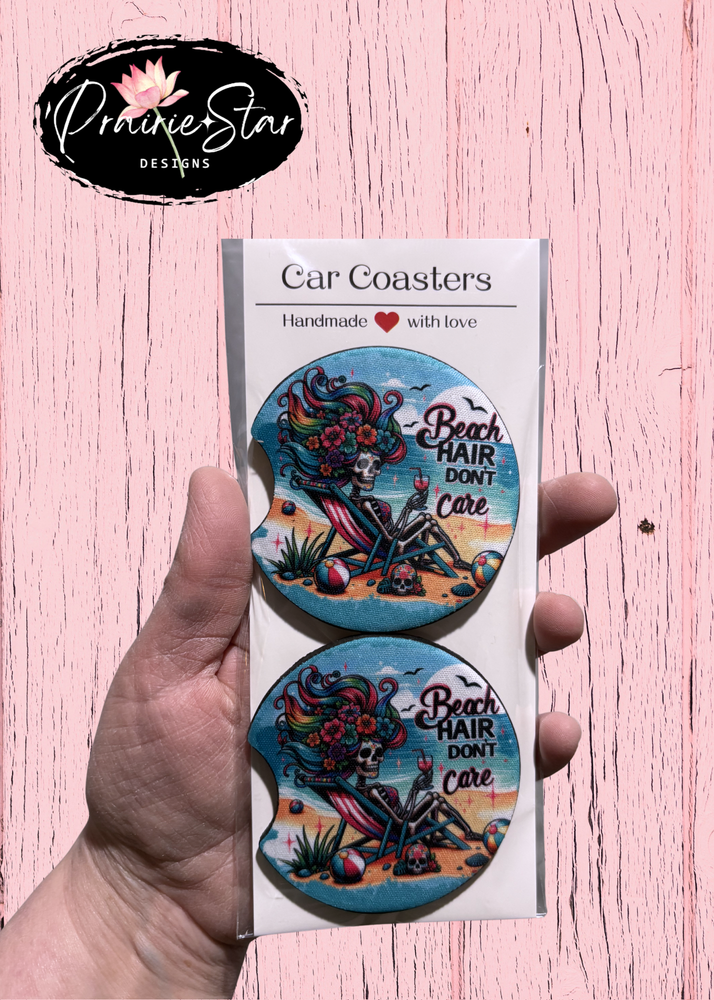 Car Coaster Beach Skelly Blue