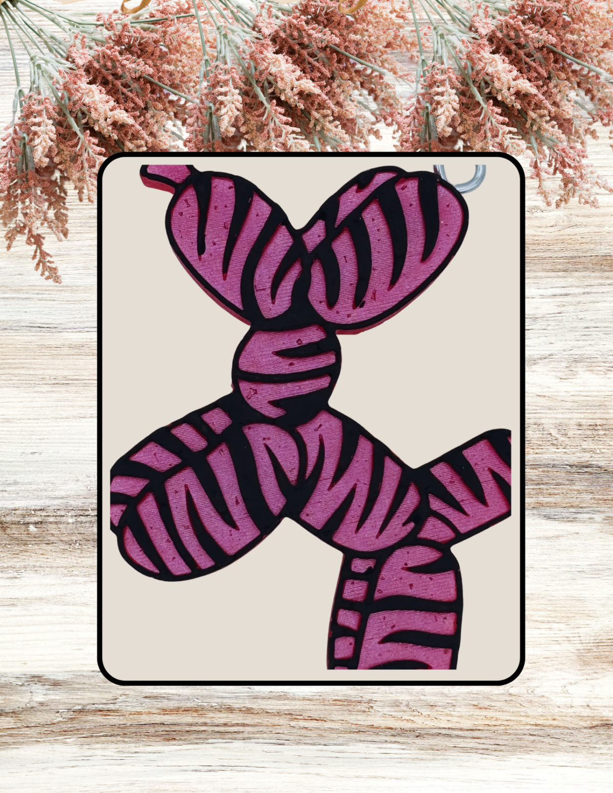 Freshie Balloon Dog Zebra Pink Black