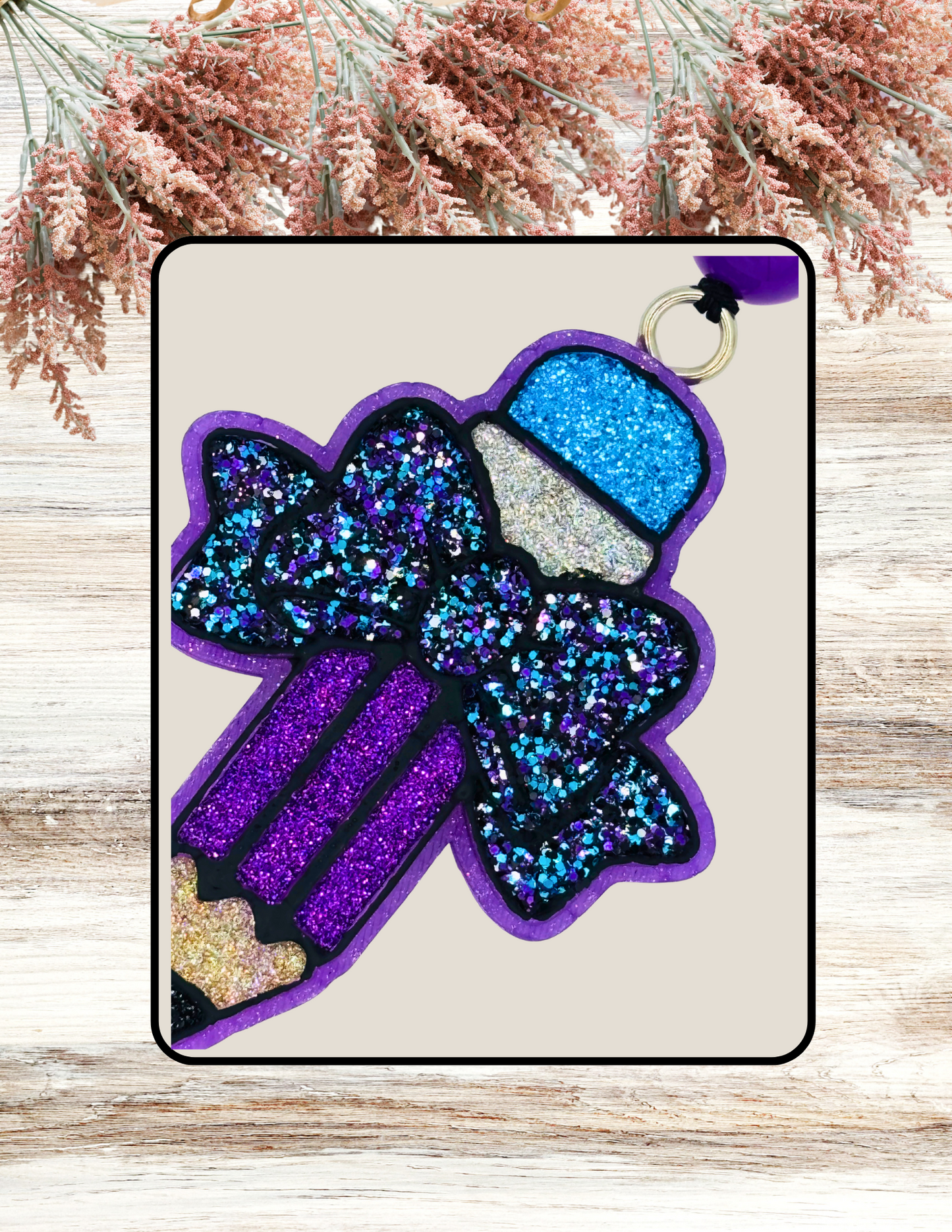 Freshie Pencil Bow Purple Multi