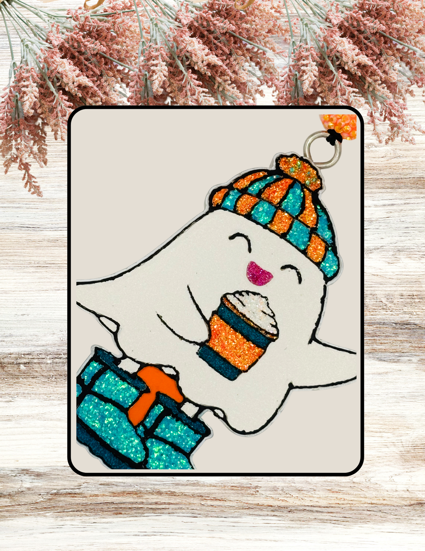 Freshie Latte Ghost with Boots Teal Orange