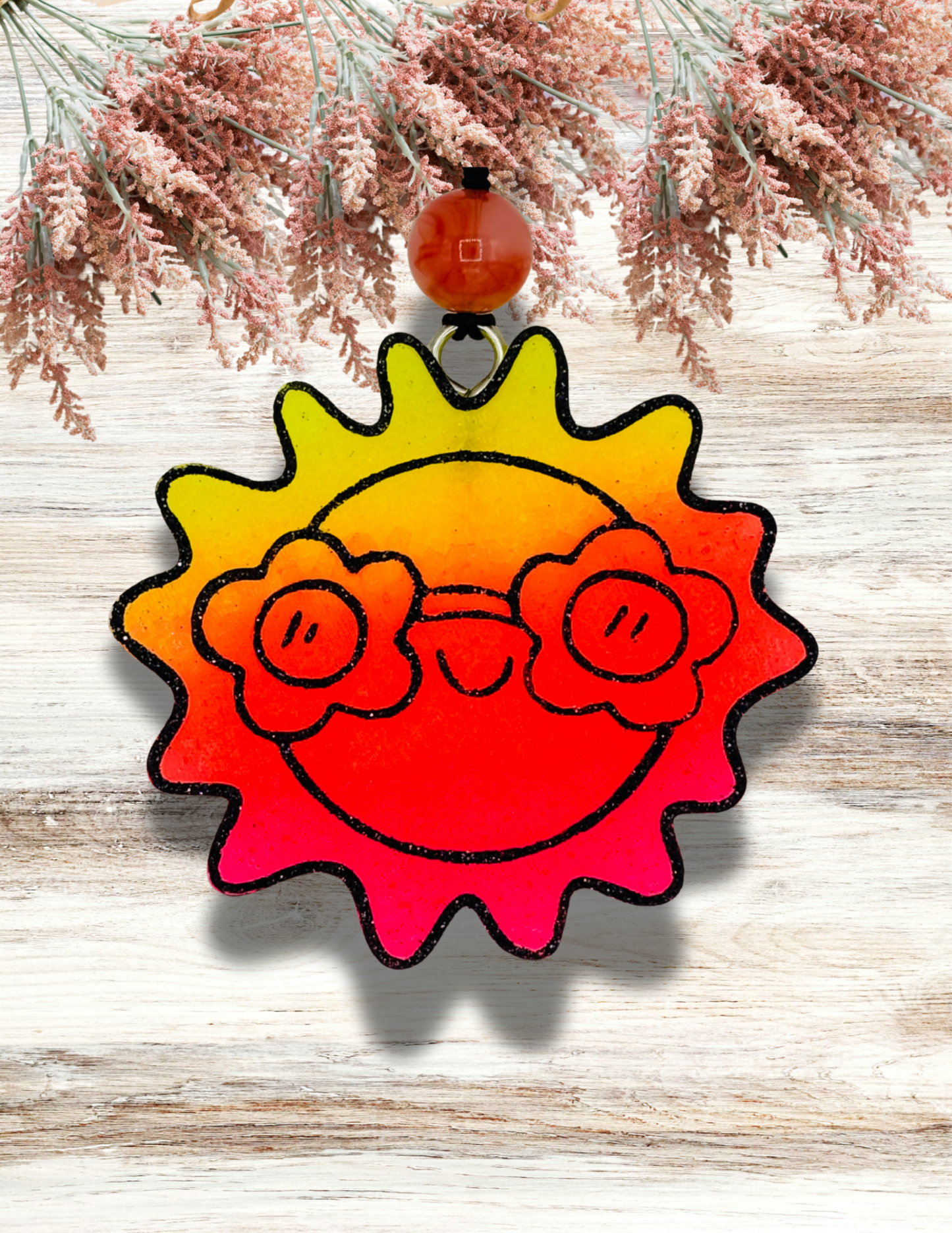 Freshie Sun with Sunglasses Orange Yellow Pink