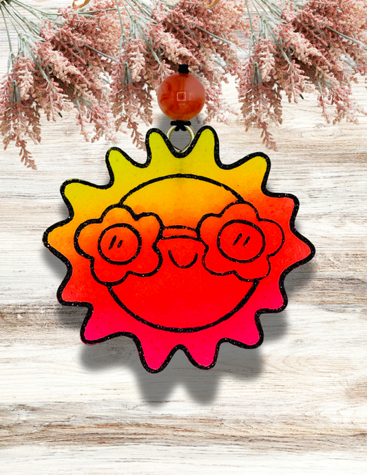 Freshie Sun with Sunglasses Orange Yellow Pink
