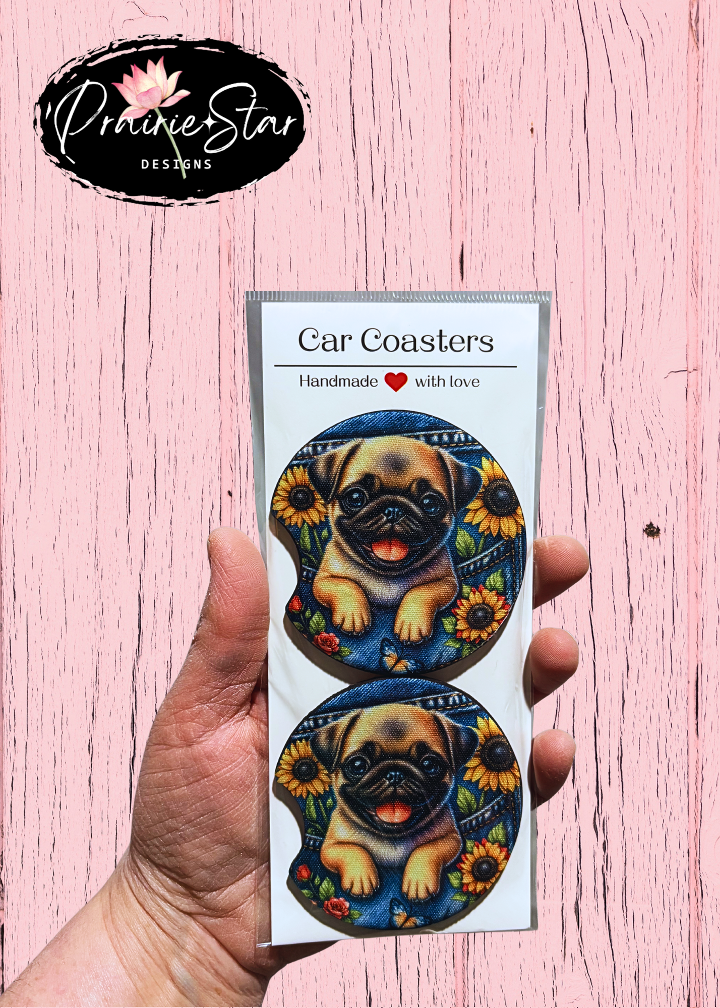 Car Coaster Denim Pocket Dog 2