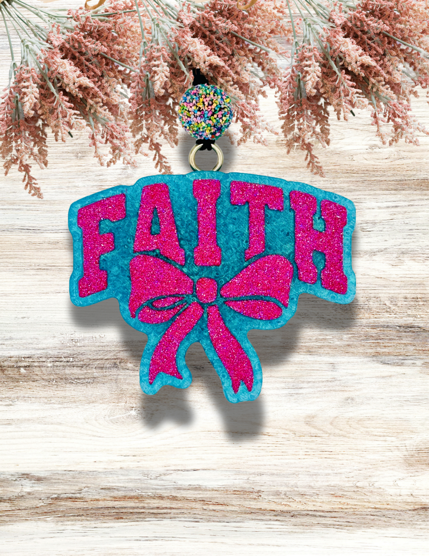 Freshie Faith Bow Pink Turquoise