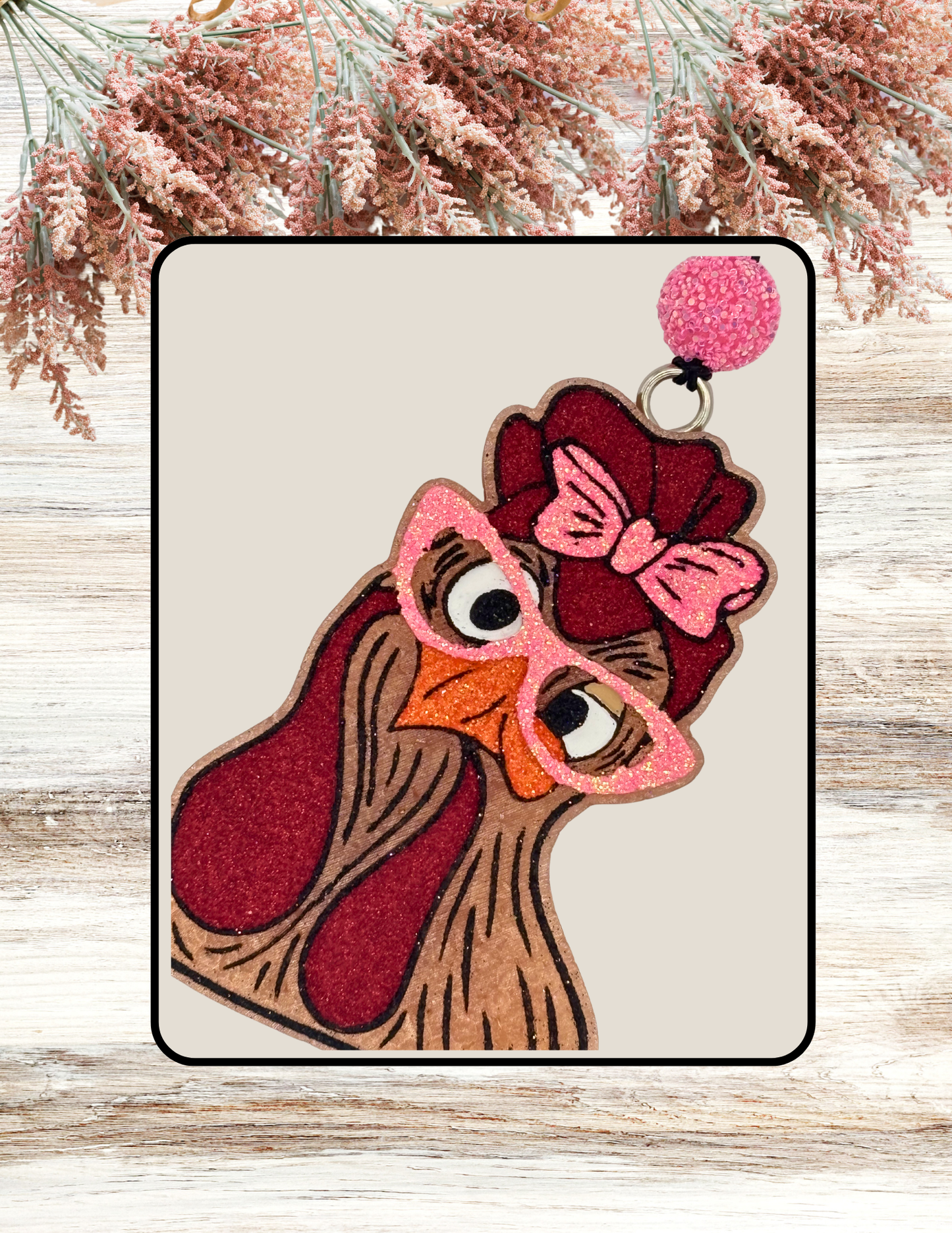 Freshie Sassy Chicken With Glasses Pink