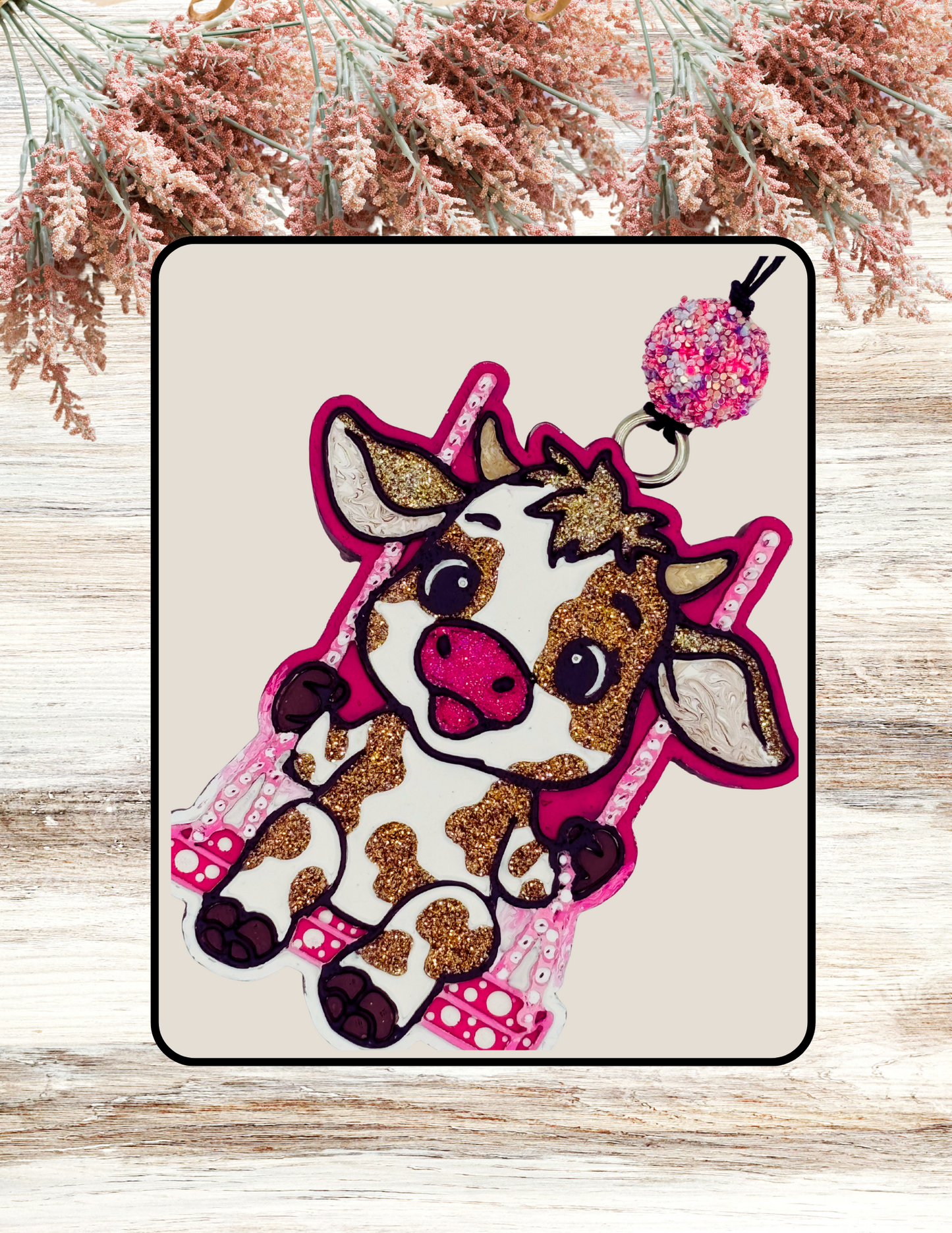 Freshie Cow on Swing Pink