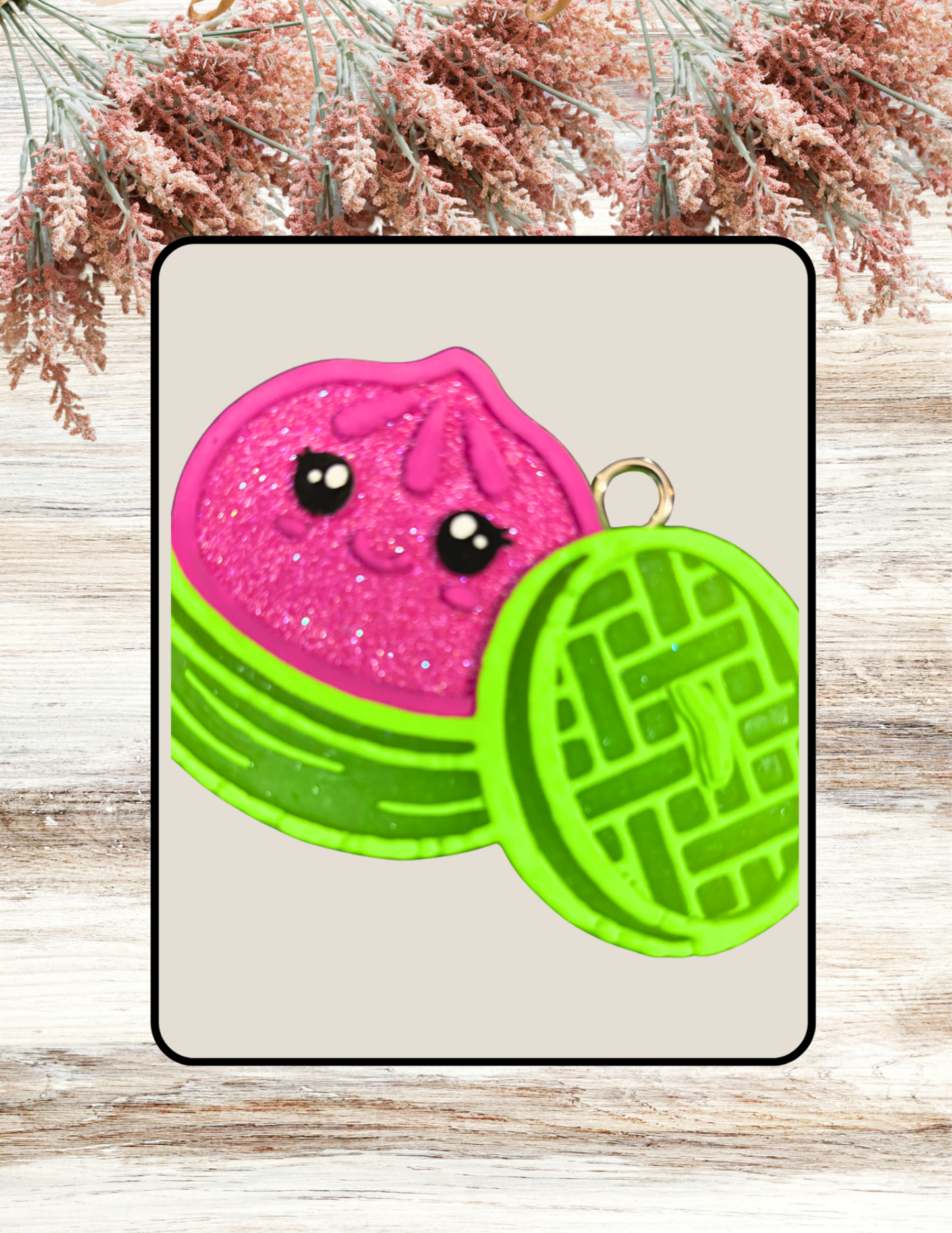 Freshie Dumpling in Basket Neon Pink Green