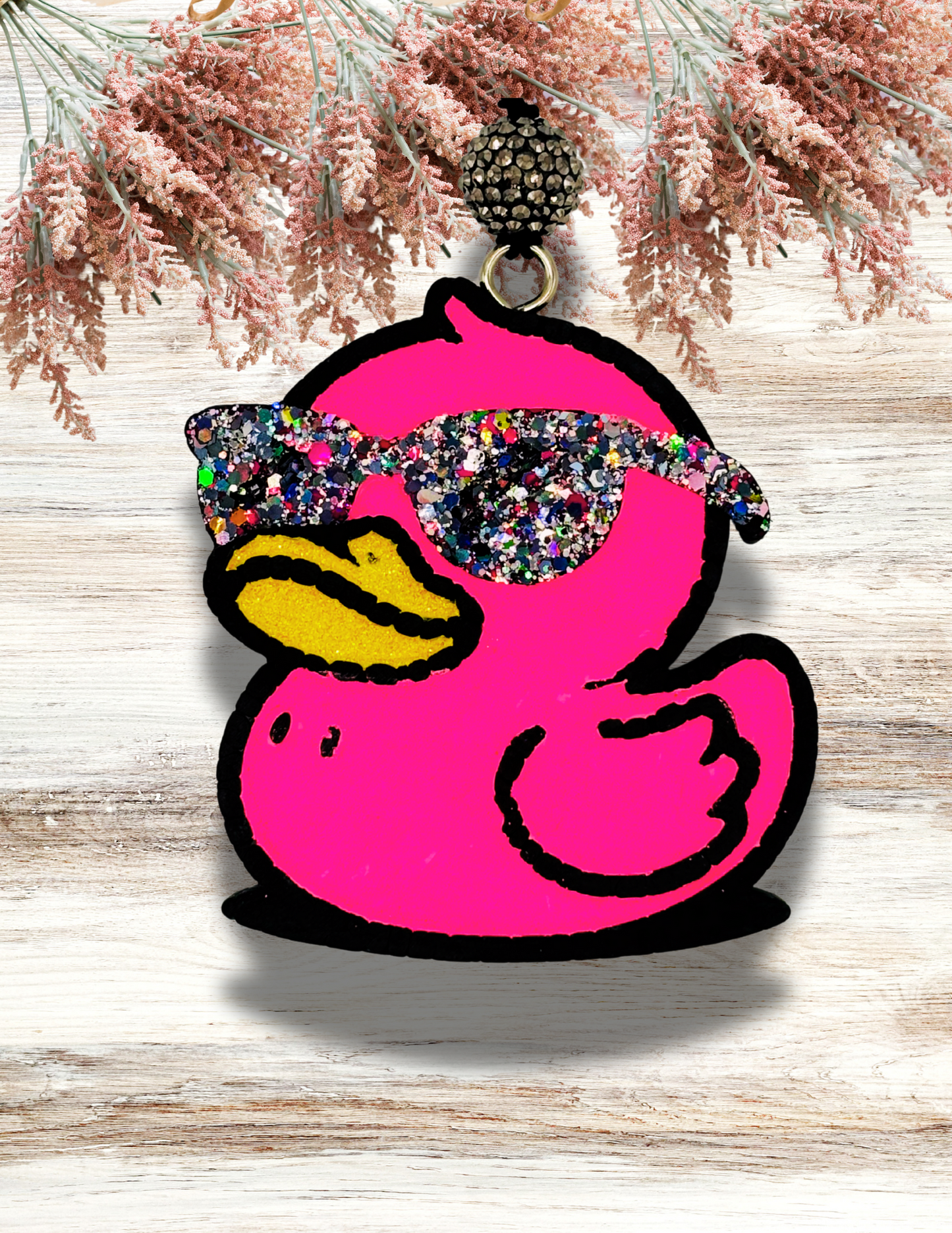 Freshie Duck with Sunglasses Neon Pink