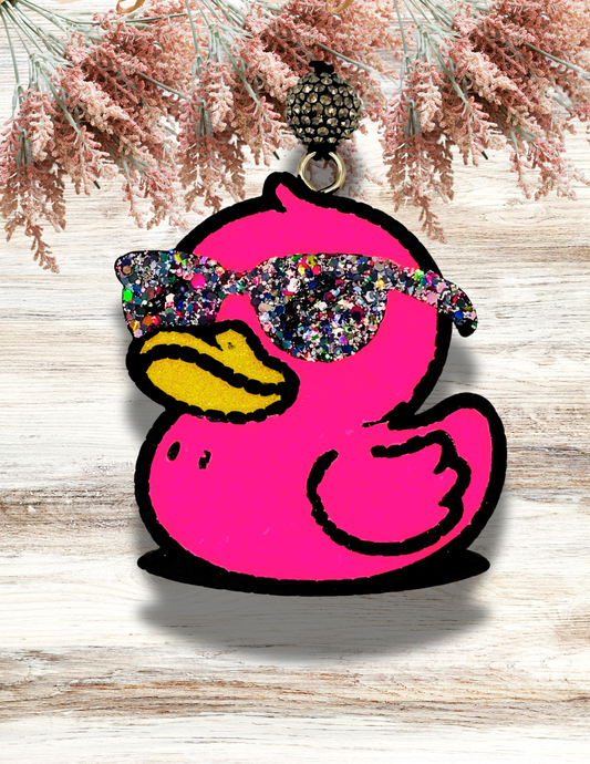 Freshie Duck with Sunglasses Neon Pink