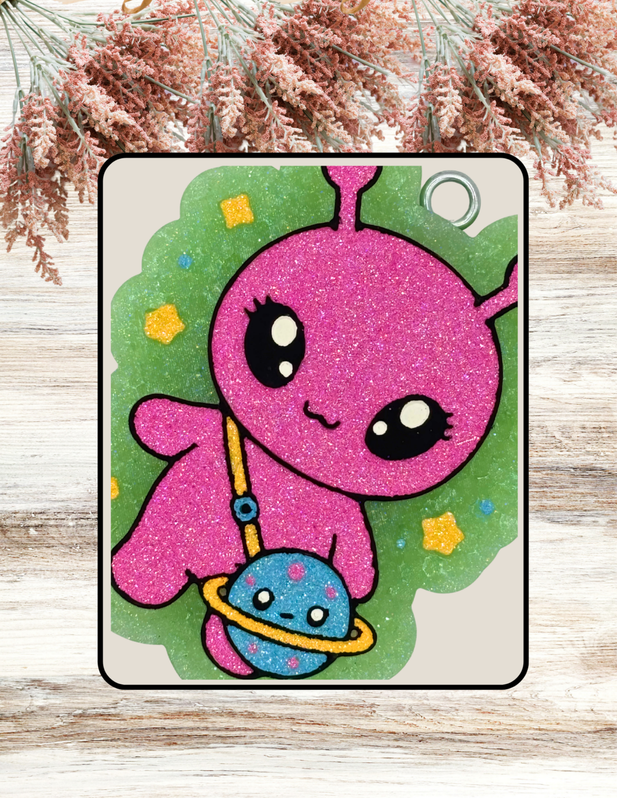 Freshie Alien with Planet Purse Pink Blue
