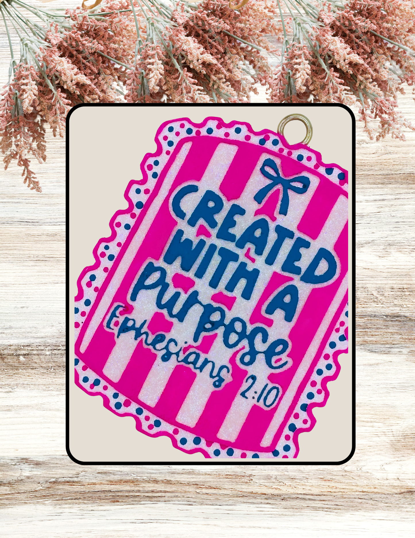 Freshie Created With A Purpose Stamp Hot Pink Teal