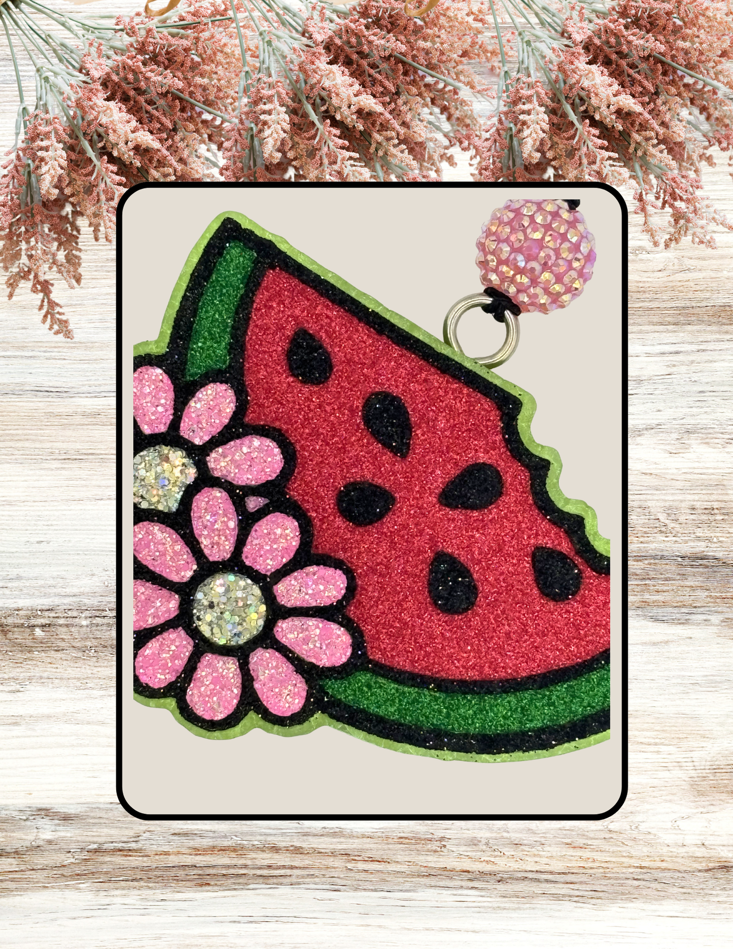 Freshie Watermelon Slice with Pink Flowers