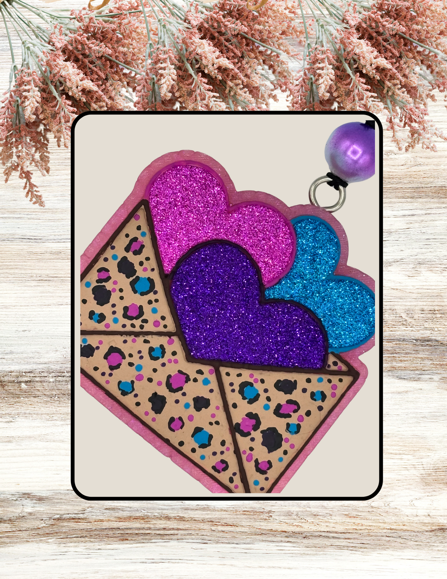 Freshie Heart Envelope Pink Turquoise Leopard