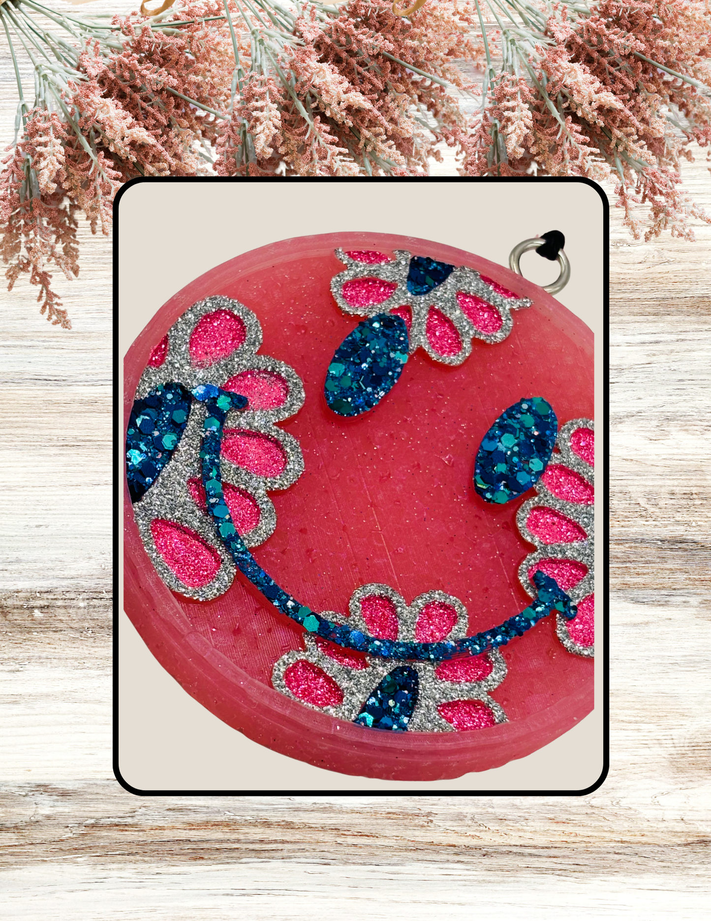 Freshie Smiley Concho Pink Blue & Silver