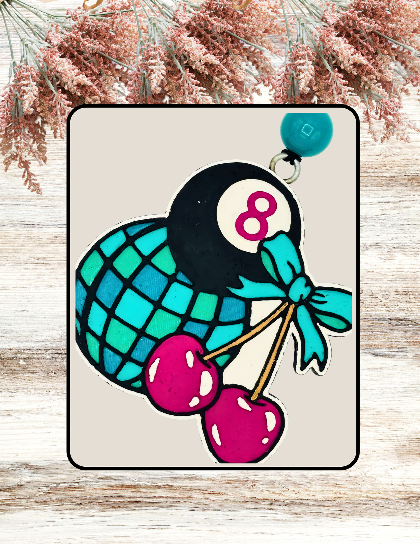 Freshie Disco Eight Ball Cherries Teal