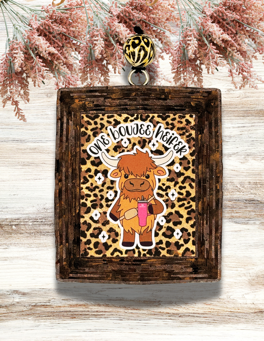 Freshie Frame Boujee Heifer Leopard