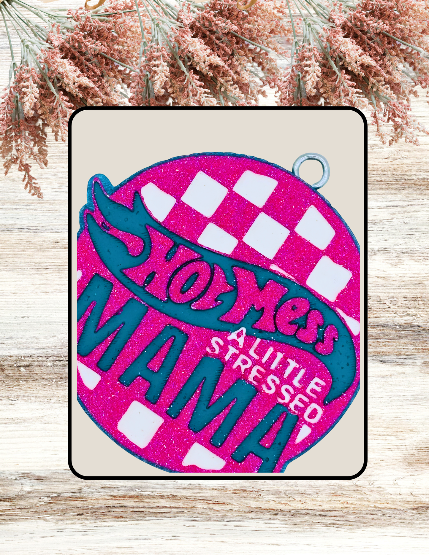 Freshie Hot Mess Mama Pink Teal Checker