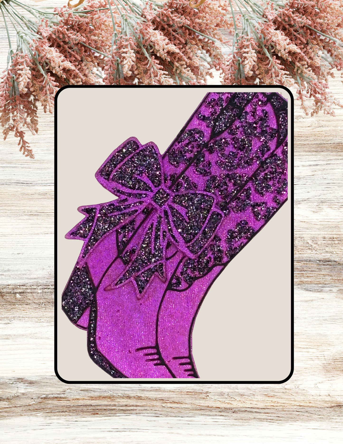 Freshie Floral Cowgirl Boots Bow Magenta Black