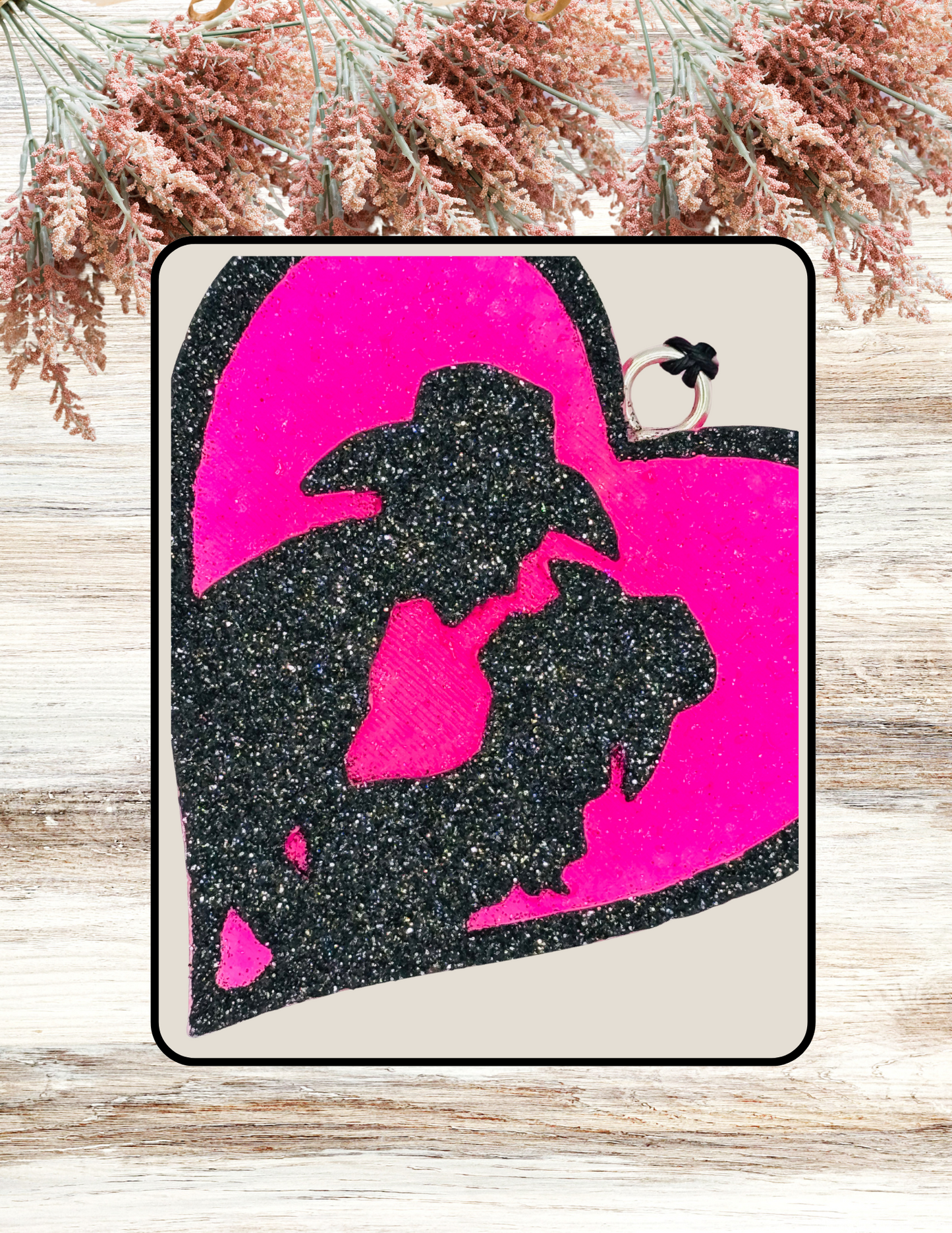 Freshie Cowboy Couple Heart Hot Pink