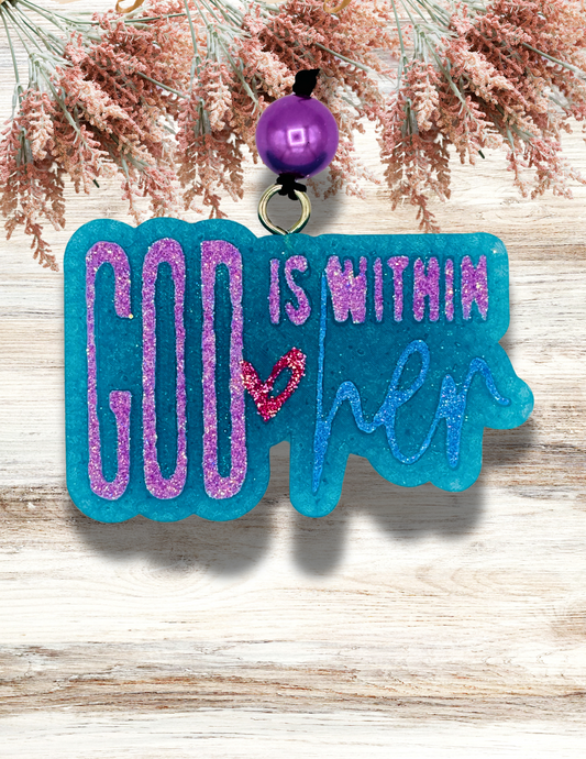 Freshie God Is Within Her Teal Lavender