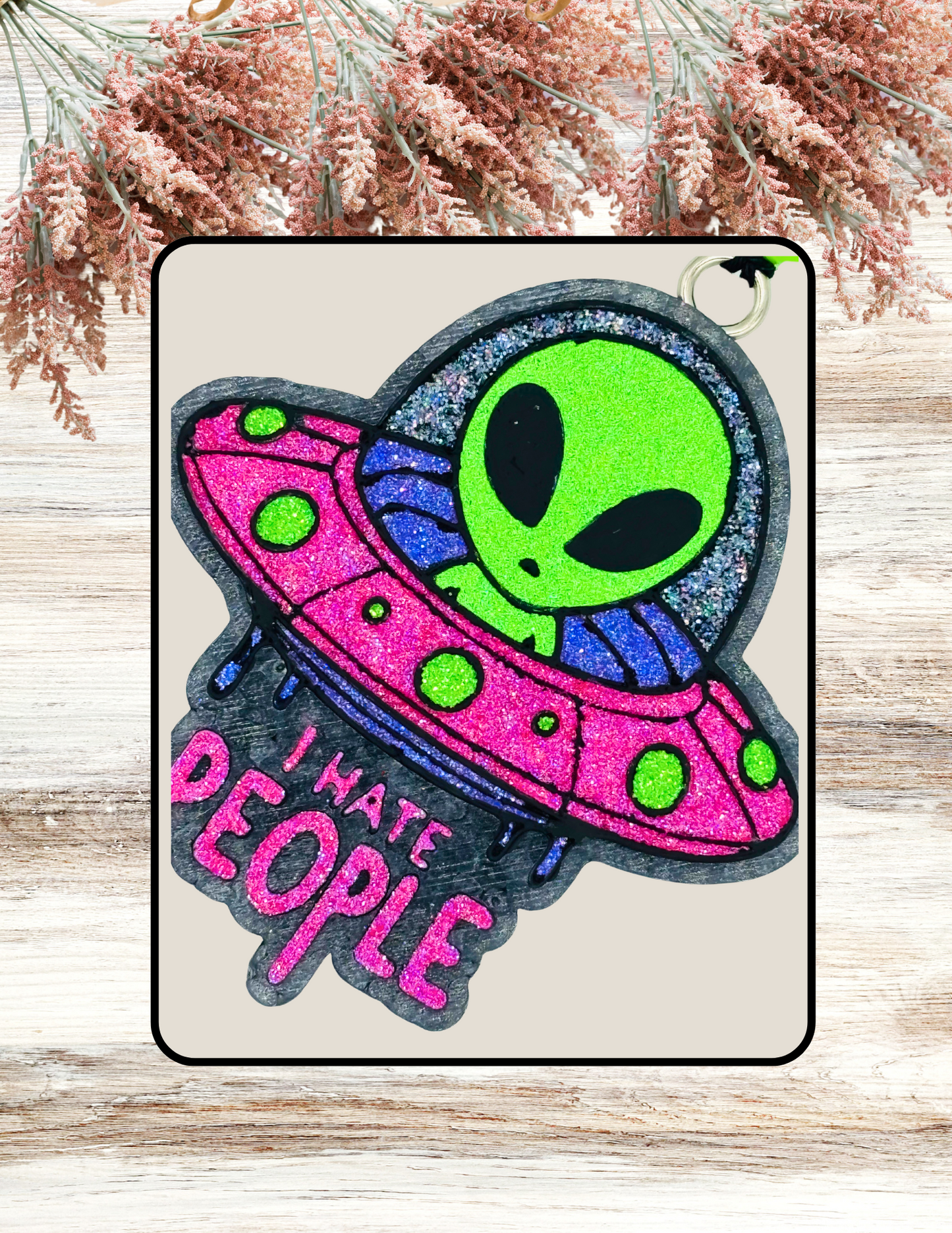 Freshie Alien I Hate People Neon Pink