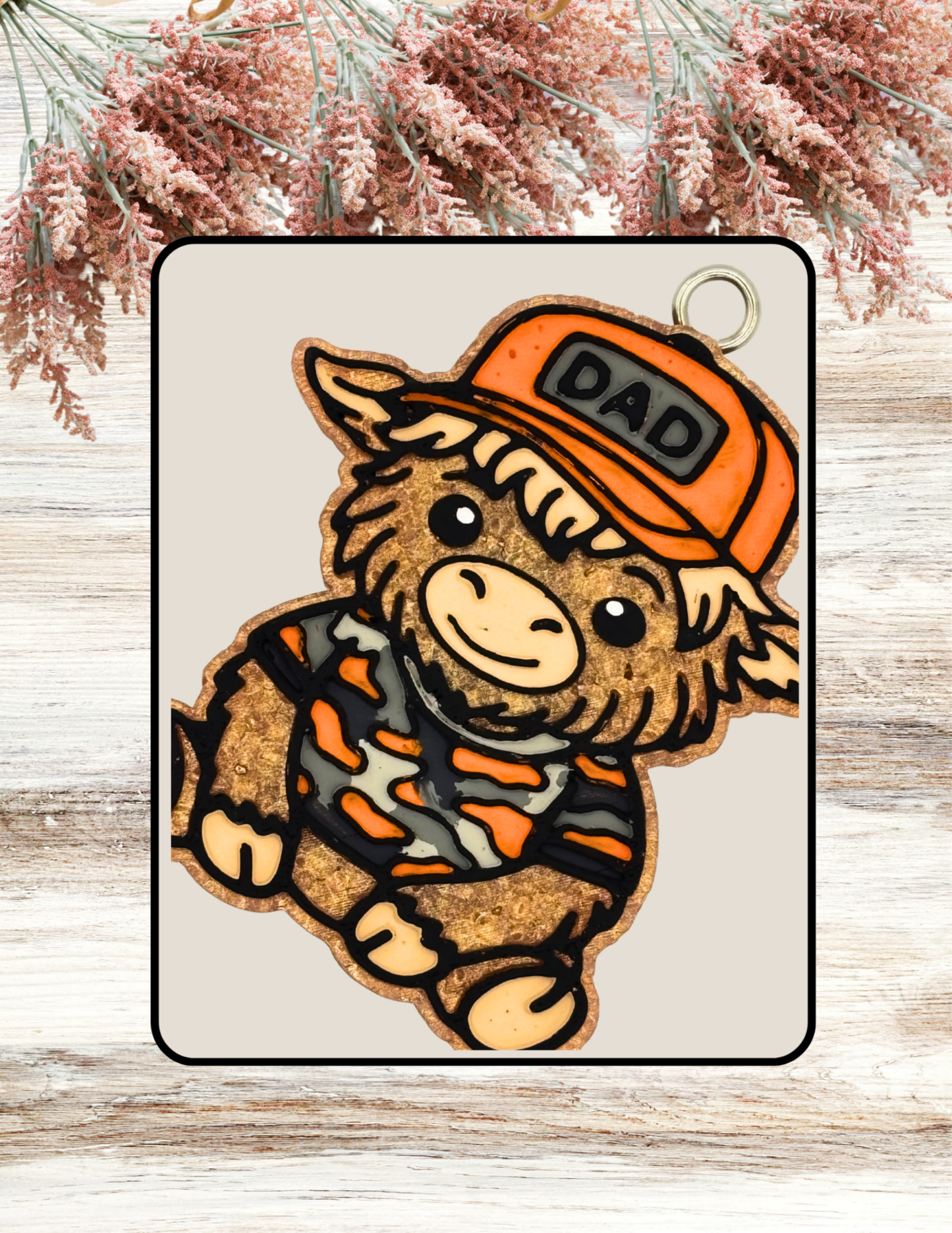 Freshie Highland Cow Dad Orange Camo