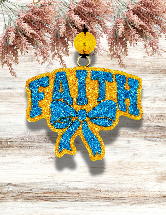 Freshie Faith Bow Blue Gold