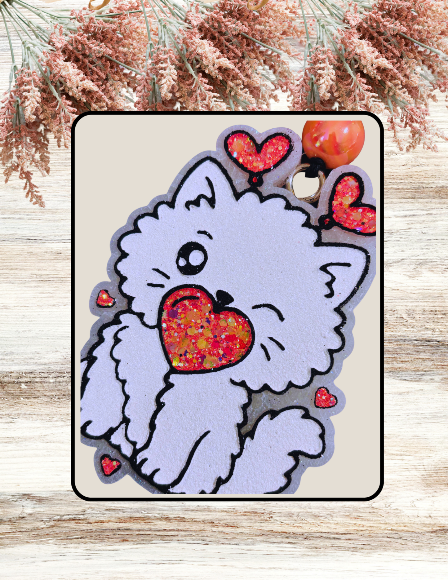 Freshie Winking Cat Heart Bubble White Coral