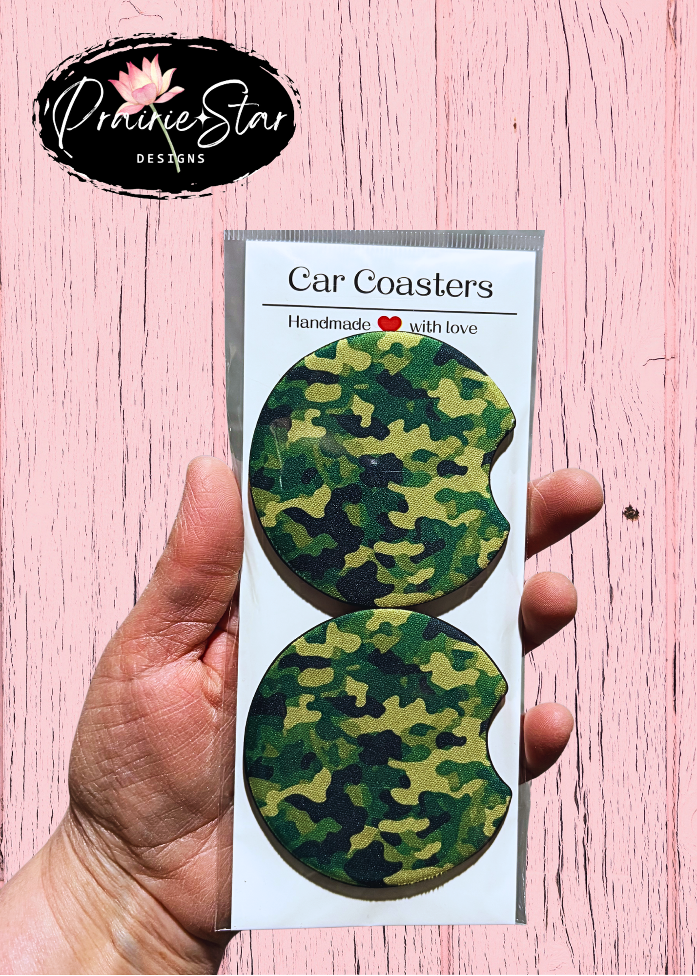Car Coaster Green Camo 1