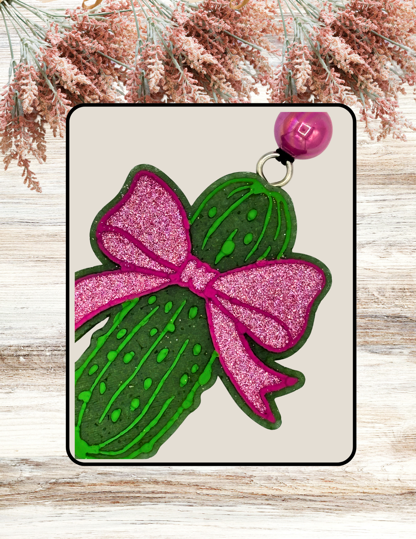 Freshie Pickle with Bow Pink