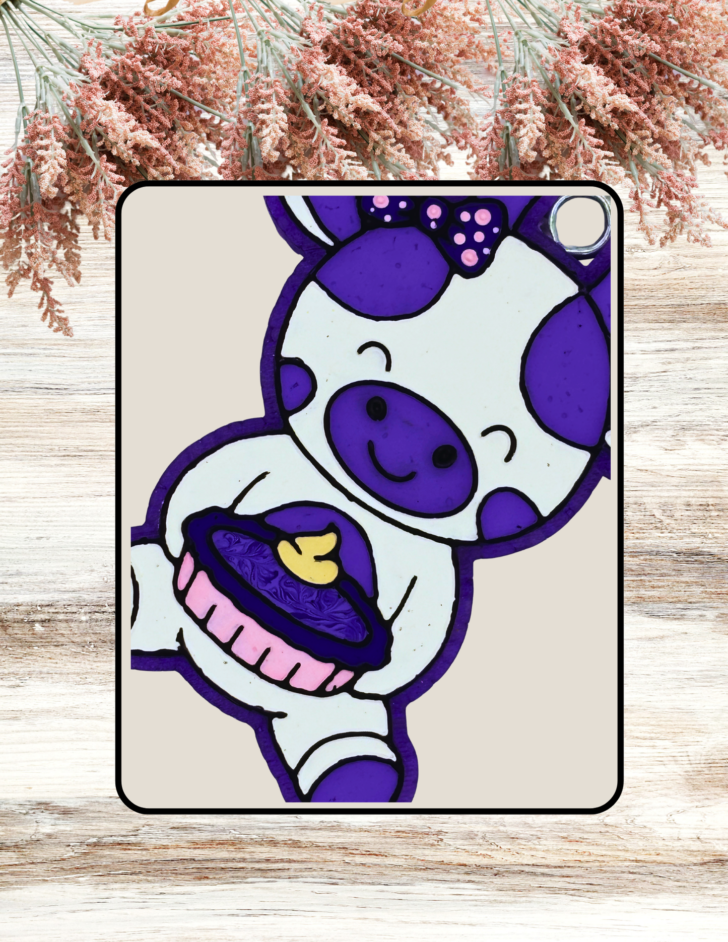 Freshie Cow with Pie Purple