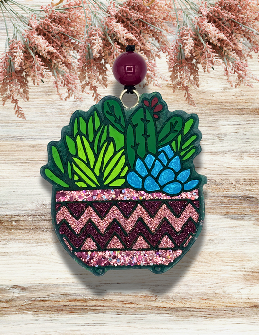 Freshie Aztec Pot and Plants Rose Gold