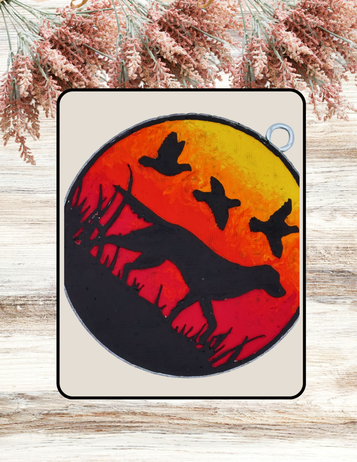 Freshie Hunting Dog Sunset Red Orange