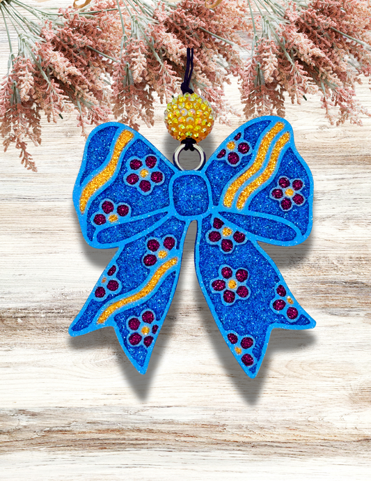 Freshie Retro Bow Blue Burgundy