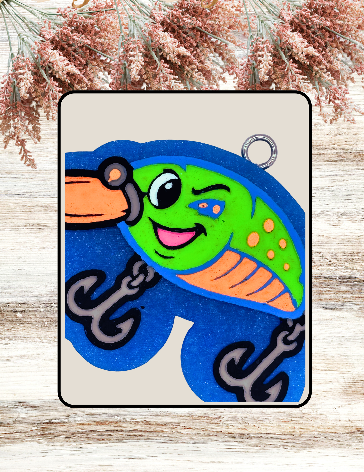 Freshie Winking Fishing Lure Neon Green Orange