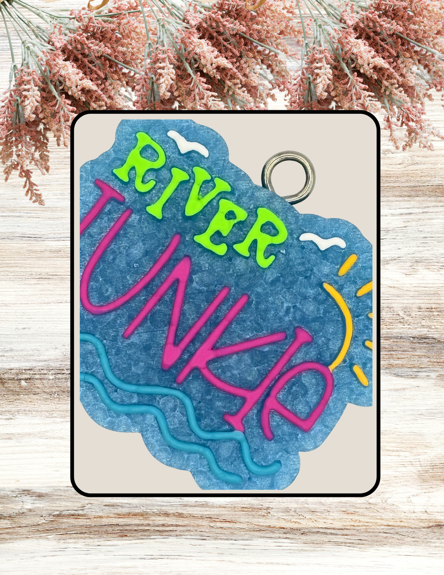 Freshie River Junkie Turquoise Neon Pink