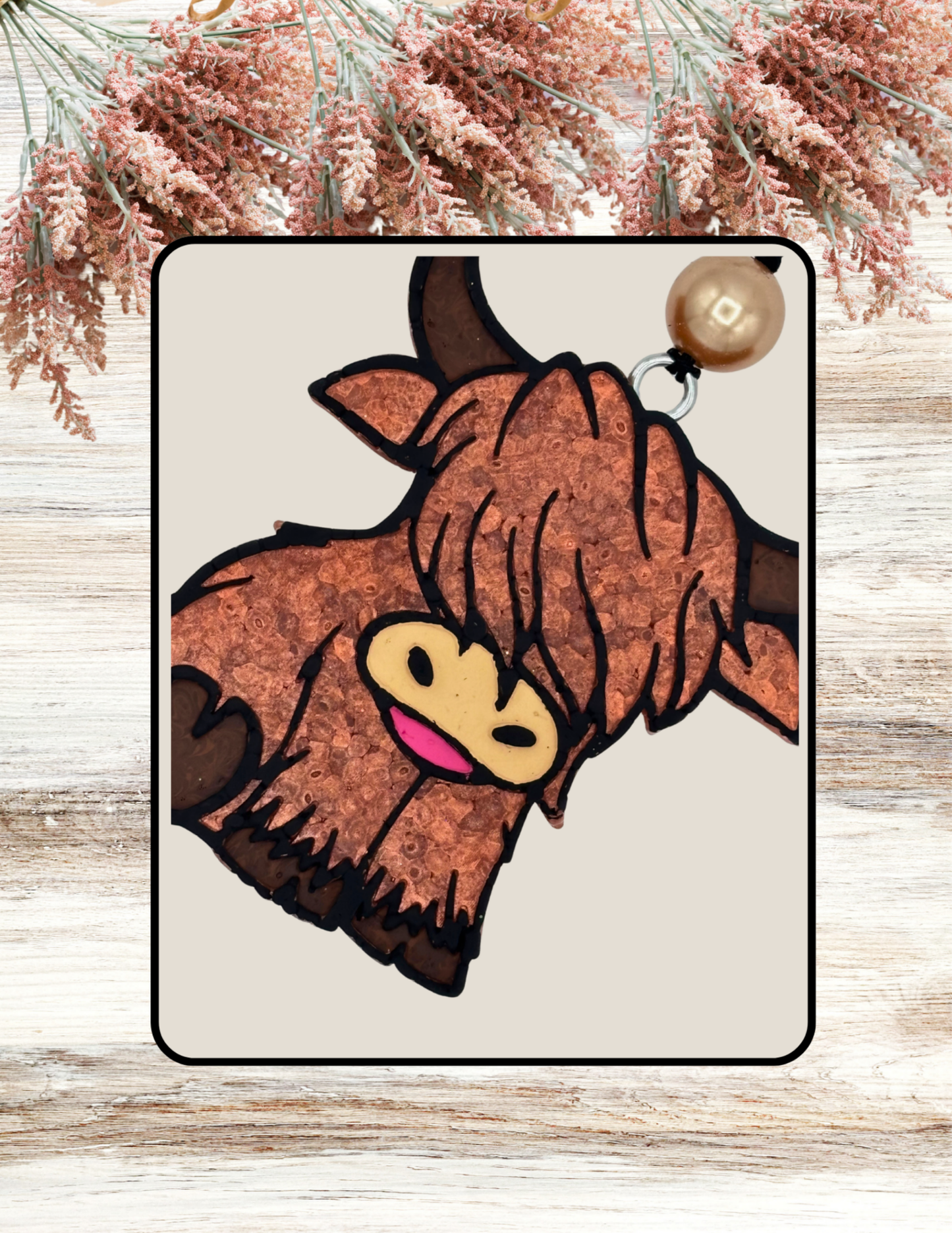 Freshie Highland Cow Sitting Brown Tan