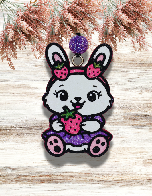 Freshie Bunny with Strawberry White Purple Pink