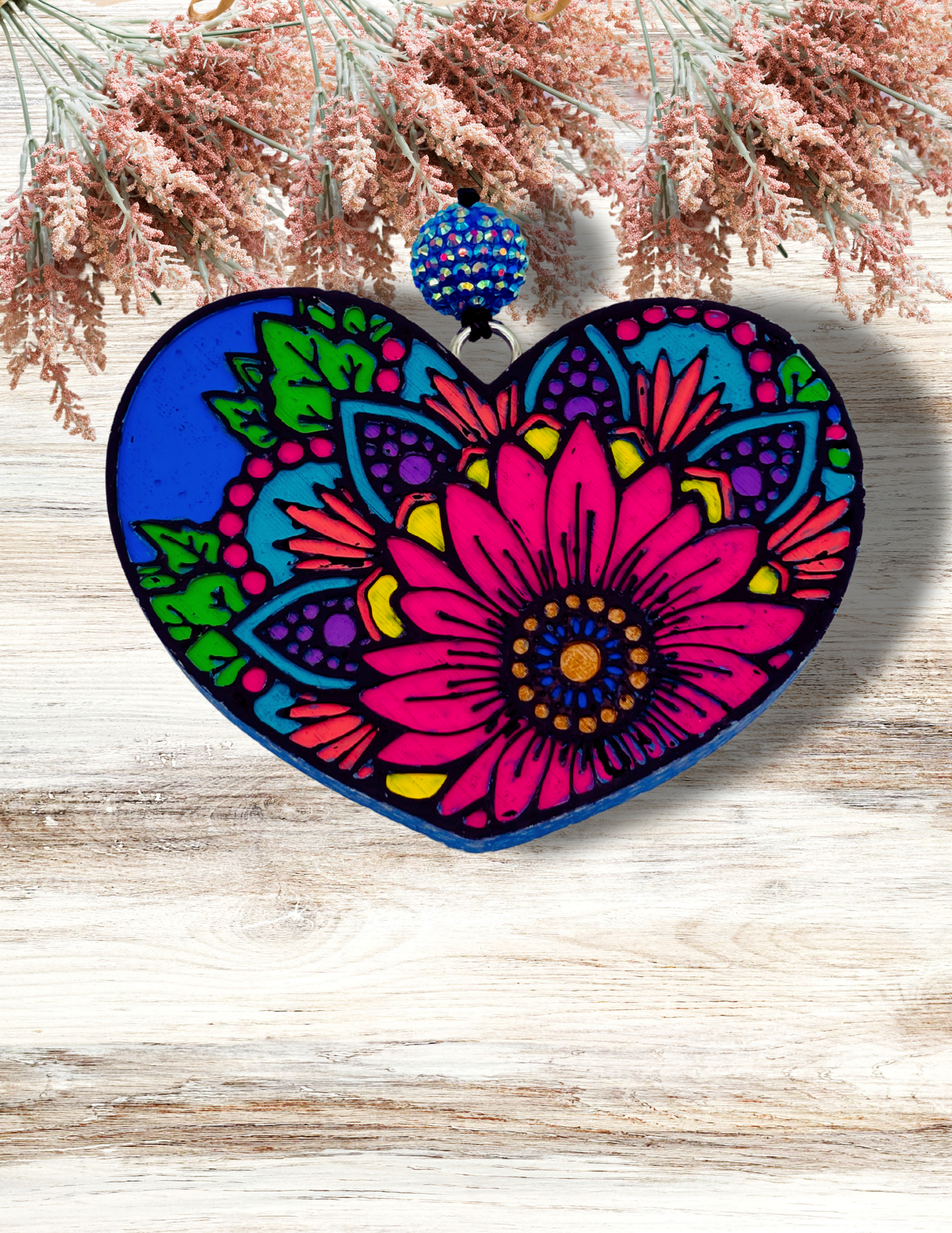 Freshie Floral Heart Blue & Pink