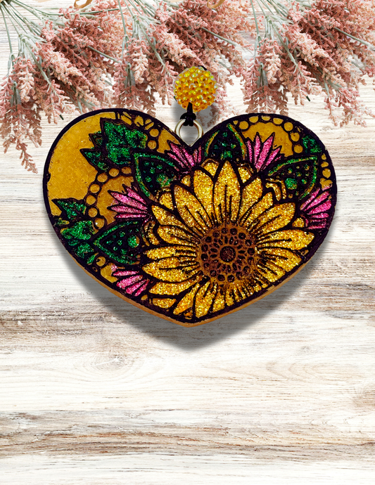 Freshie Floral Heart Yellow