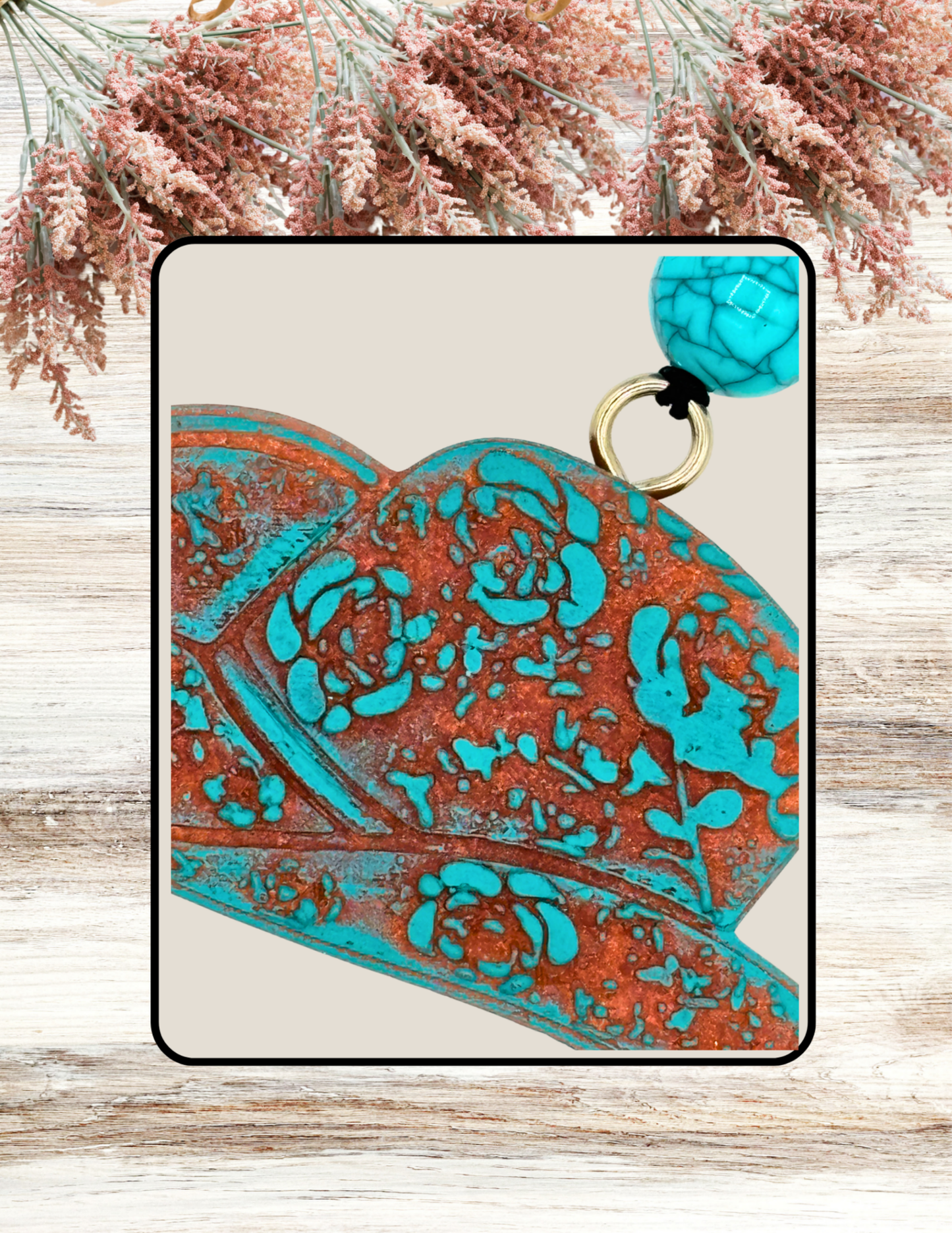 Freshie Cowgirl Floral Hat Tan Teal