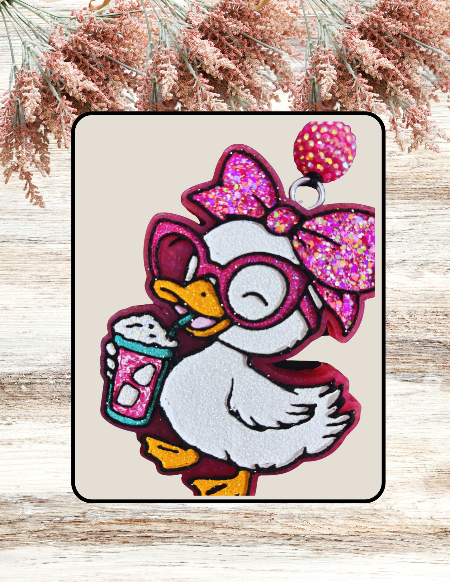 Freshie Duck with Bow and Drink Pink